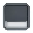 Legrand Plexo 55 069814L vízmentes IP55 váltóérintkezős nyomó (106), antracit burkolattal, kerettel, jelzőfénnyel , süllyesztett kivitel ( összeszerelt ), 10A 250V, Legrand 069814L