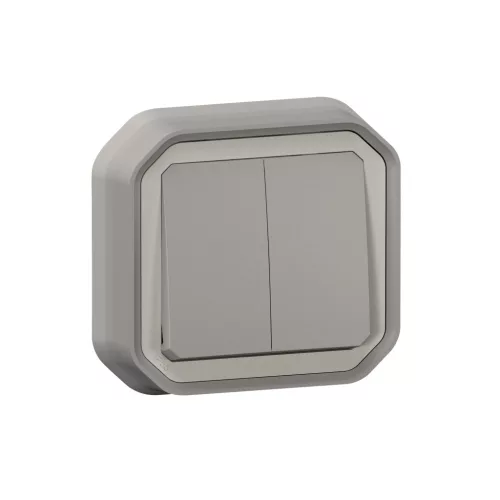 Legrand Plexo 55 069815L dupla váltókapcsoló (106+6), 10 A, IP55, szürke