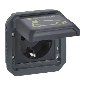 Legrand Plexo 55 069818L Soliroc autótöltő aljzatok, 16 A, IP55, antracit, süllyesztett