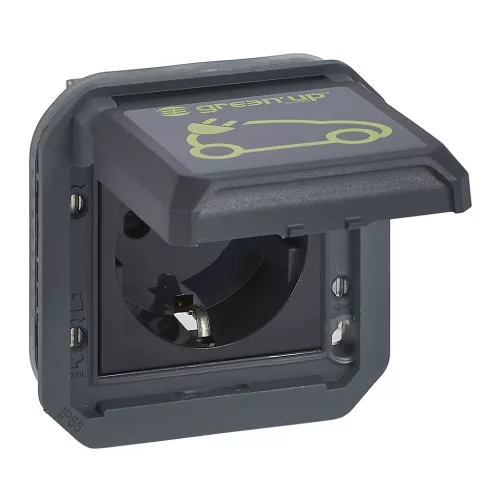 Legrand Plexo 55 069818L Soliroc autótöltő aljzatok, 16 A, IP55, antracit, süllyesztett