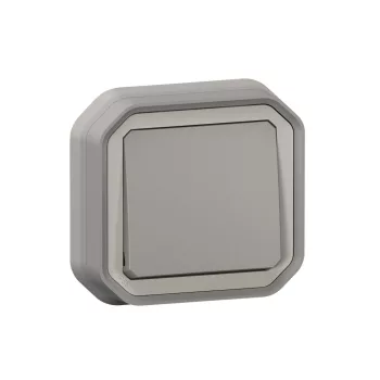   Legrand Plexo 55 069820L vízmentes IP55 egypólusú nyomó (N101), szürke burkolattal, kerettel, süllyesztett kivitel ( összeszerelt ), 10A 250V, Legrand 069820L