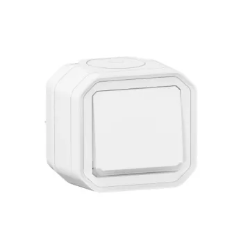   Legrand Plexo 55 069823L vízmentes IP55 egypólusú nyomó (N101), fehér burkolattal, kerettel, jelzőfénnyel , süllyesztett kivitel ( összeszerelt ), 10A 250V, Legrand 069823L