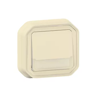   Legrand Plexo 55 069829L vízmentes IP55 váltóérintkezős nyomó (106), elefántcsont burkolattal, kerettel, jelzőfénnyel , süllyesztett kivitel ( összeszerelt ), 10A 250V, Legrand 069829L