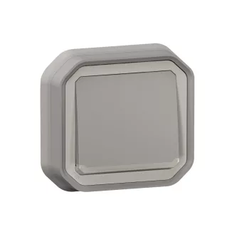   Legrand Plexo 55 069832L vízmentes IP55 egypólusú nyomó (N101), szürke burkolattal, kerettel, jelzőfénnyel , süllyesztett kivitel ( összeszerelt ), 10A 250V, Legrand 069832L