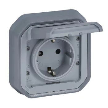 Legrand Plexo 55 069833L dugalj 2P+F csapófedéllel, 16 A, IP55, szürke