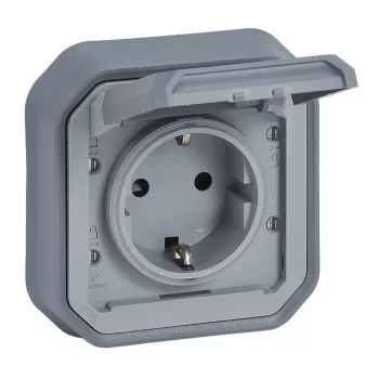 Legrand Plexo 55 069834L dugalj 2P+F csapófedéllel, 16 A, IP55, szürke