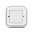 Legrand Plexo 55 069835L vízmentes IP55 Netatmo okos vezeték nélküli kettős kapcsoló, fehér burkolattal, kerettel, süllyesztett kivitel ( összeszerelt ), Legrand 069835L