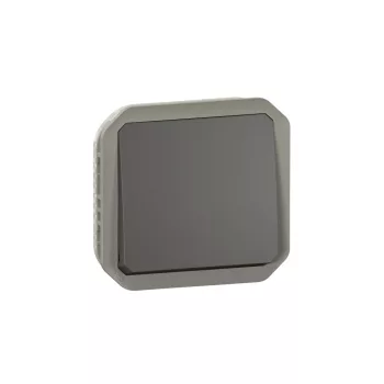   Legrand Plexo 55 069841L vízmentes IP55 váltóérintkezős nyomó (106), antracit burkolattal, kerettel, süllyesztett kivitel ( összeszerelt ), 10A 250V, Legrand 069841L