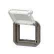 Legrand Plexo 55 069845L vízmentes IP55 Mosaic adapter csapófedéllel, antracit burkolattal, csapófedéllel, ( szerelhető kivitel ), Legrand 069845L