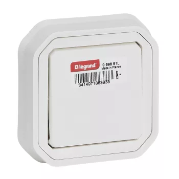  Legrand Plexo 55 069851L vízmentes IP55 váltókapcsoló (106), fehér burkolattal, kerettel, süllyesztett kivitel ( összeszerelt ), 10A 250V, Legrand 069851L