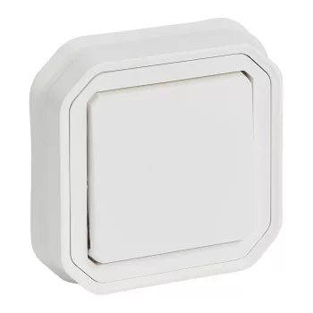   Legrand Plexo 55 069852L vízmentes IP55 váltókapcsoló (106), fehér burkolattal, kerettel, süllyesztett kivitel ( összeszerelt ), 10A 250V, Legrand 069852L