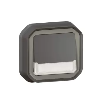   Legrand Plexo 55 069854L vízmentes IP55 váltóérintkezős nyomó (106), antracit burkolattal, kerettel, jelzőfénnyel , süllyesztett kivitel ( összeszerelt ), 10A 250V, Legrand 069854L