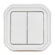 Legrand Plexo 55 069855L vízmentes IP55 dupla váltóérintkezős kapcsoló (106+6), fehér burkolattal, kerettel, süllyesztett kivitel ( összeszerelt ), 10A 250V, Legrand 069855L