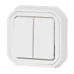 Legrand Plexo 55 069855L vízmentes IP55 dupla váltóérintkezős kapcsoló (106+6), fehér burkolattal, kerettel, süllyesztett kivitel ( összeszerelt ), 10A 250V, Legrand 069855L