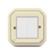 Legrand Plexo 55 069857L vízmentes IP55 Netatmo okos vezeték nélküli kettős kapcsoló, elefántcsont burkolattal, kerettel, süllyesztett kivitel ( összeszerelt ), Legrand 069857L