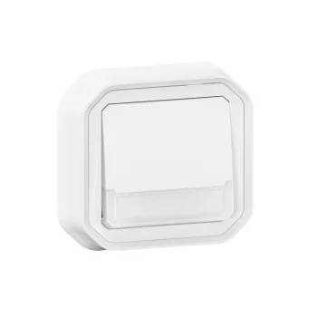   Legrand Plexo 55 069864L vízmentes IP55 váltóérintkezős nyomó (106), fehér burkolattal, kerettel, jelzőfénnyel , süllyesztett kivitel ( összeszerelt ), 10A 250V, Legrand 069864L