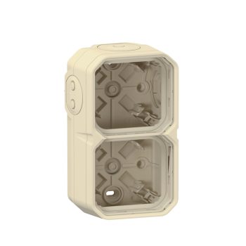   Legrand Plexo 55 069867L vízmentes IP55 falon kívüli 2-es doboz, membrános,, elefántcsont színben, Legrand 069867L