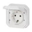 Legrand Plexo 55 069868L vízmentes IP55 csatlakozóaljzat (dugalj) 2P+F csapófedéllel, fehér burkolattal, csavaros vezetékbekötéssel, kerettel, csapófedéllel, süllyesztett kivitel ( összeszerelt ), 16A 250V, Legrand 069868L