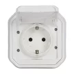 Legrand Plexo 55 069869L vízmentes IP55 csatlakozóaljzat (dugalj) 2P+F csapófedéllel, fehér burkolattal, csavaros vezetékbekötéssel, kerettel, csapófedéllel, süllyesztett kivitel ( összeszerelt ), 16A 250V, Legrand 069869L