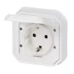 Legrand Plexo 55 069869L vízmentes IP55 csatlakozóaljzat (dugalj) 2P+F csapófedéllel, fehér burkolattal, csavaros vezetékbekötéssel, kerettel, csapófedéllel, süllyesztett kivitel ( összeszerelt ), 16A 250V, Legrand 069869L