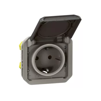 Legrand Plexo 55 069871L dugalj 2P+F csapófedéllel, 16 A, IP55, antracit, süllyesztett