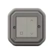 Legrand Plexo 55 069873L vízmentes IP55 Netatmo okos vezeték nélküli redőny/zsaluzia kapcsoló, szürke burkolattal, kerettel, süllyesztett kivitel ( összeszerelt ), Legrand 069873L
