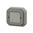 Legrand Plexo 55 069873L vízmentes IP55 Netatmo okos vezeték nélküli redőny/zsaluzia kapcsoló, szürke burkolattal, kerettel, süllyesztett kivitel ( összeszerelt ), Legrand 069873L