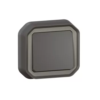   Legrand Plexo 55 069881L vízmentes IP55 váltókapcsoló (106), antracit burkolattal, kerettel, süllyesztett kivitel ( összeszerelt ), 10A 250V, Legrand 069881L