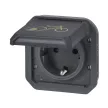 Legrand Plexo 55 069886L dugalj 2P+F csapófedéllel, 16 A, IP55, antracit, süllyesztett
