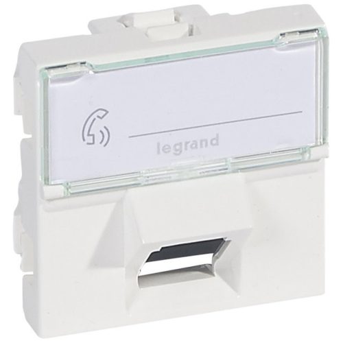 Legrand 076505 Program Mosaic RJ 45 informatikai csatlakozóaljzat, 1 x RJ 45 árnyékolt (FTP) Cat.6, 2 modul széles, 45°-ban döntött aljzattal, fehér ( Legrand 076505 )