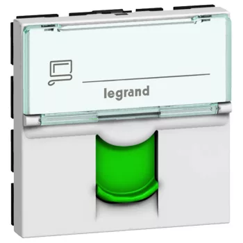 Legrand Program Mosaic 076522 RJ45 aljzat, IP20, zöld, süllyesztett