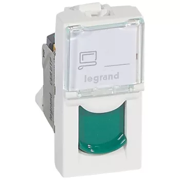 Legrand Program Mosaic 076526 RJ45 aljzat, IP20, zöld, süllyesztett