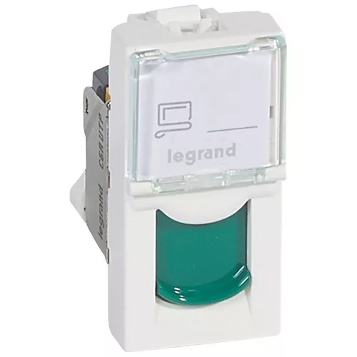 Legrand Program Mosaic 076526 RJ45 aljzat, IP20, zöld, süllyesztett
