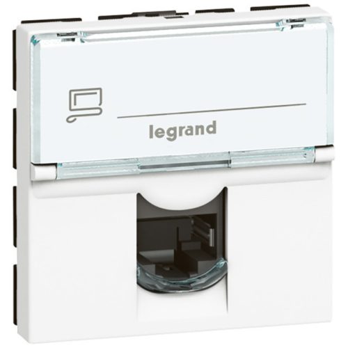 Legrand 076566 Program Mosaic LCS2 RJ45 aljzat Cat 6 STP, Zamac fedéllel, 2 modul, fehér ( Legrand 076566 )