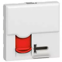 Legrand Program Mosaic 076590 RJ45 aljzat, IP20, piros, süllyesztett