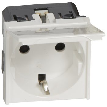   Legrand 077219 Program Mosaic 2P+F aljzat gyermekvédelemmel, csapófedéllel, rugós, 2m, fehér ( Legrand 077219 )