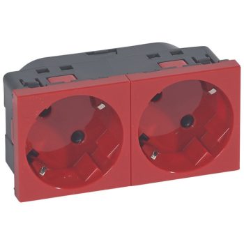   Legrand 077272 Program Mosaic 2x2P+F aljzat, sínezettt, rugós, piros ( Legrand 077272 )