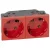 Legrand Program Mosaic 077281 kettős dugalj 2x2P+F, 16 A, IP40, piros