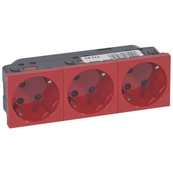   Legrand 077282 Program Mosaic 3x2P+F aljzat reteszelt, sínezett, rugós, piros ( Legrand 077282 )