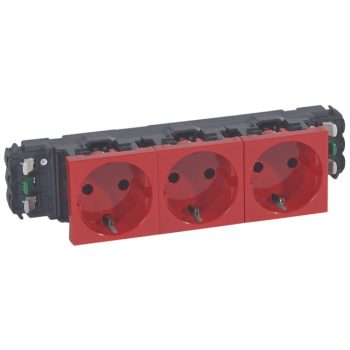  Legrand 077413 Program Mosaic 3x2P+F DLP aljzat, sínezett, rugós, piros ( Legrand 077413 )