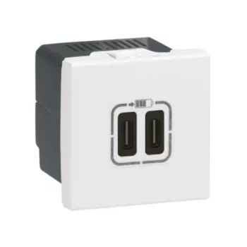 Legrand Program Mosaic 077590 kettős USB-C - 230 V - 5 V, 2 modul
