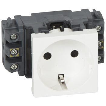   Legrand 077601 Program Mosaic 1x2P+F DLP aljzat, sínezett, csavaros, fehér ( Legrand 077601 )