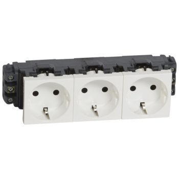   Legrand 077603 Program Mosaic 3x2P+F DLP aljzat, sínezett, csavaros, fehér ( Legrand 077603 )