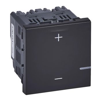   Legrand 079107LA Program Mosaic nyomógombos fényerőszabályzó 125W, 2 vezetékes, fekete (Legrand 079107LA)