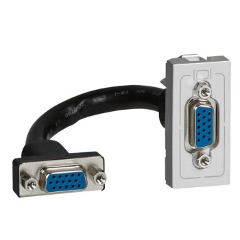   Legrand 079377 Program Mosaic HD15 bemenet, elővezetékezett, 2 modulos, alumínium ( Legrand 079377 )