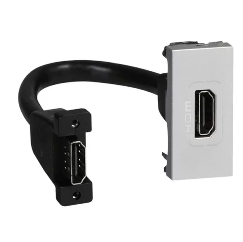 Legrand Program Mosaic 079378 HDMI csatlakozóaljzat, IP40, alumínium, süllyesztett