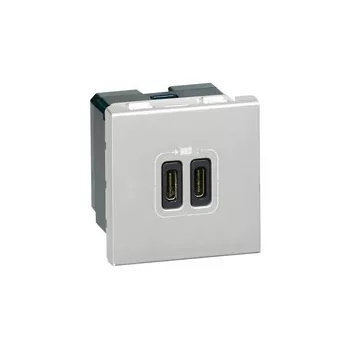 Legrand Program Mosaic 079390 kettős USB-C - 230 V - 5 V, 2 modul