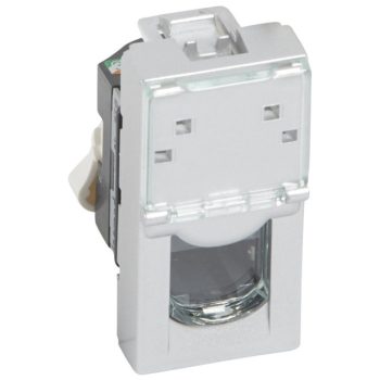   Legrand 079452 Program Mosaic LCS2 RJ45 aljzat Cat.5e FTP, 1 mod, alumínium ( Legrand 079452 )