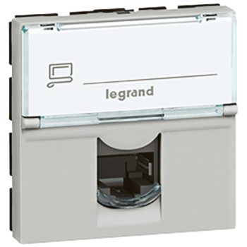   Legrand 079454 Program Mosaic LCS2 RJ45 aljzat Cat.5e UTP, 2 mod, alumínium ( Legrand 079454 )