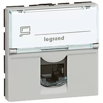 Legrand Program Mosaic 079455 RJ45 aljzat, IP20, alumínium, süllyesztett